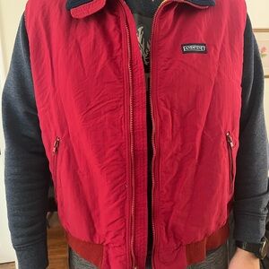 Vintage Lands' End Red Zip-Up Vest Size L